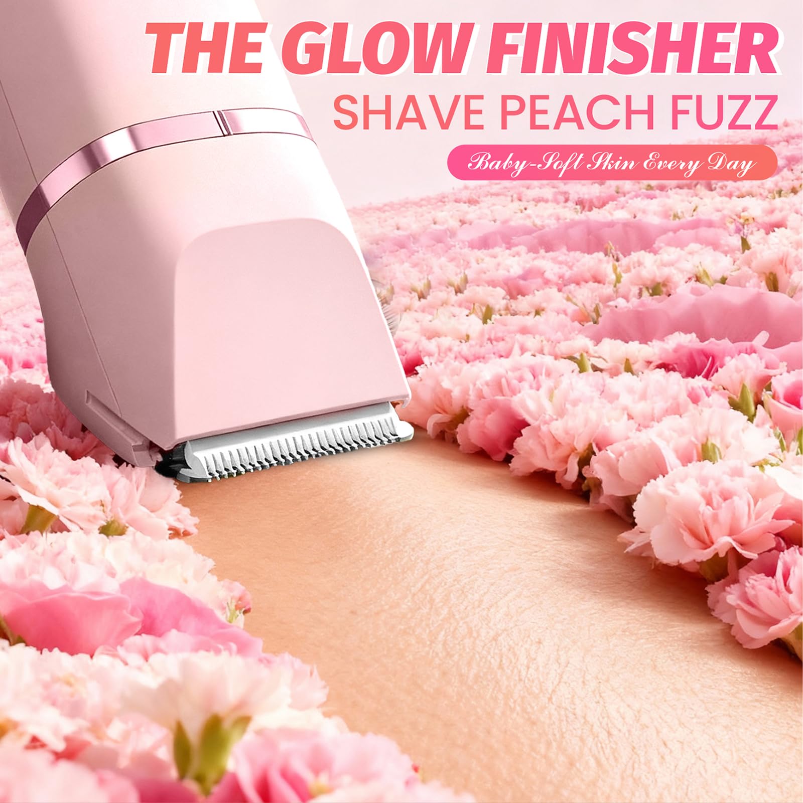 Bikini Trimmer for Women, IPX7 Waterproof, Painless Rechargeable Electric Razor Remover, 2-in-1 Facial & Pubic Hair Removal for Sensitive Skin, Portable Travel Size, Women’s Gift