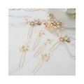 SWEETV Bridal Wedding Hair Accessories Set of 7, Pearl Wedding Hair Comb Rhinestone HairPins Leaf HairPieces Elegant Bridal Headpieces Accessories for Brides Bridesmaids Women Girls