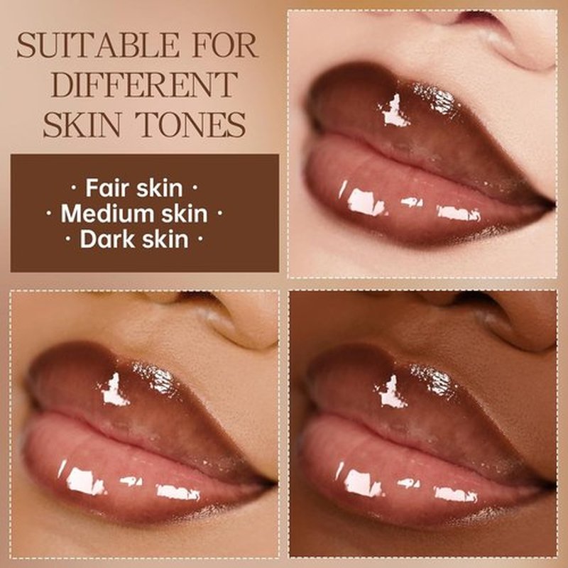 HOSAILY Nourishing Lip Gloss & Brown Lip Liner Set - Moisturizing High Shine Nude Glow Oil
