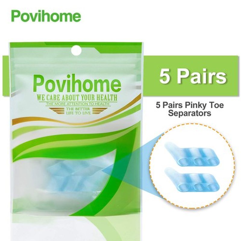 Povihome 10 Pack Pinky Toe Separator and Protectors for Overlapping Toe, Curled Pinky Toes - Spacers for Morton's Neuroma Pain Relief