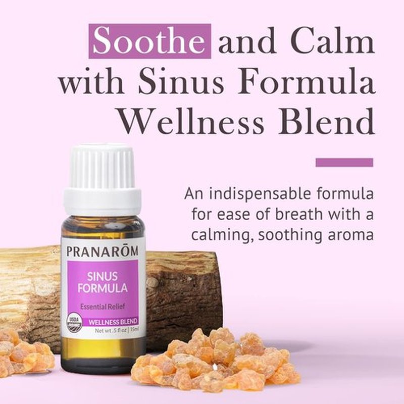 Pranarom - Organic Sinus Formula Essential Oil Blend for Wellness | 15ml Aromatherapy Oil