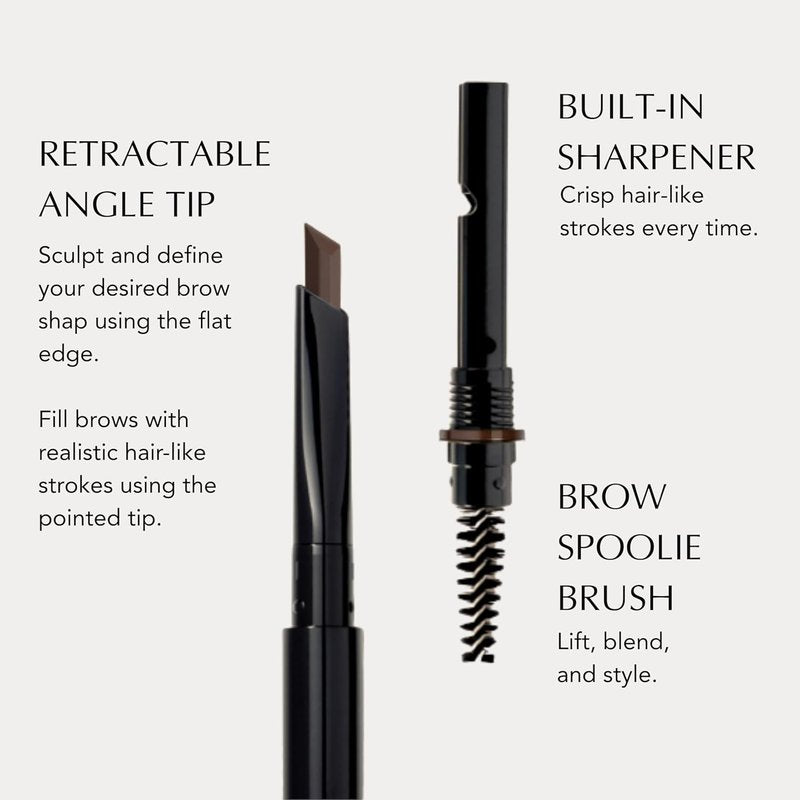 Xtreme Lashes Brow Pencil - Medium Brown, Waterproof & Smudge-Proof, Long-Lasting Vegan Makeup