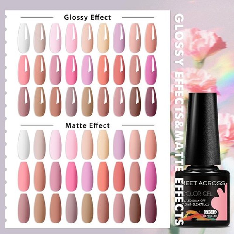 MEET ACROSS 27PCS Gel Nail Polish Set,27 Colors Gel Nail Kit Art Design Soak Off UV LED,Nail Art Design Gifts for Women