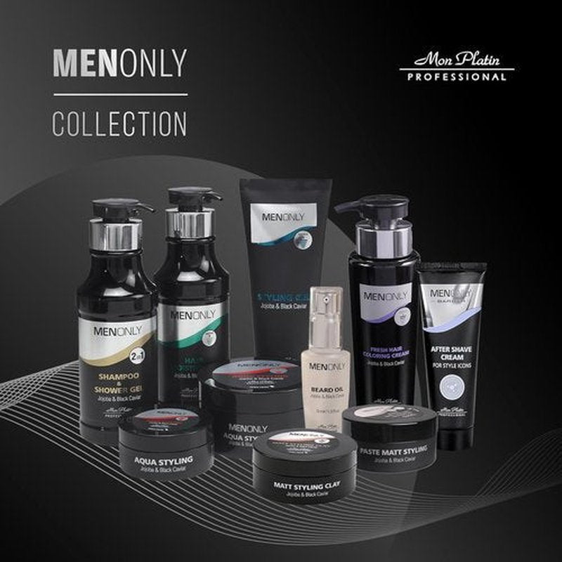 Mon Platin Men’s Hair Gel - Strong Hold Styling Gel with Jojoba & Black Caviar, 250ml