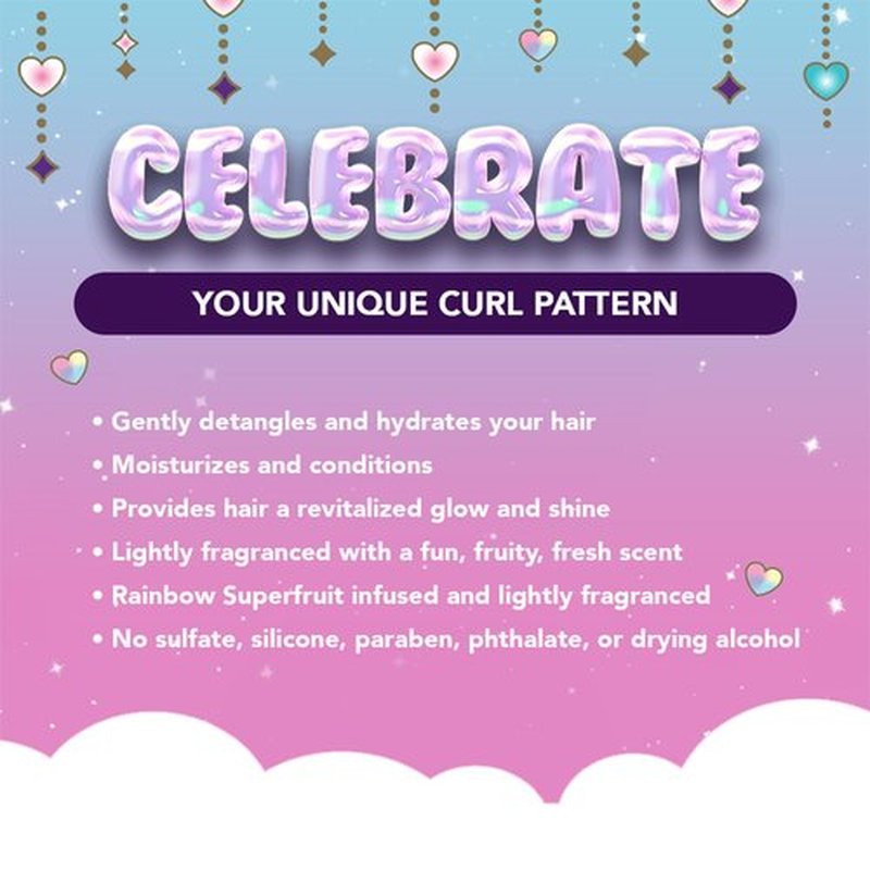 MAGICAL TRESSES Afro Unicorn Wavy, Coily, and Curly Hair Shampoo - Defining, Taming, Softening, and Moisturizing Hair Care - Moisturizing Shampoo With Raspberry Extract