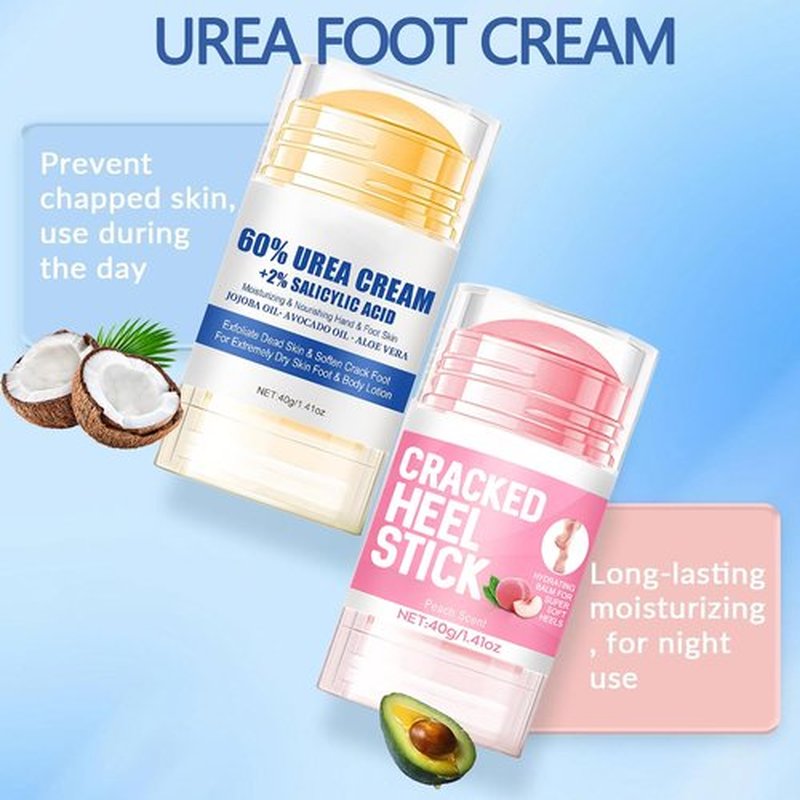 2Pcs Crack Feet Prevention Stick, Hydrating Heel Balm for Dry Cracked Feet,Moisturizing Foot Care Cream, Foot Balm Stick Intensive Repair Feets,Hands,Heels,Elbow and Knees and Softening Dry Skin