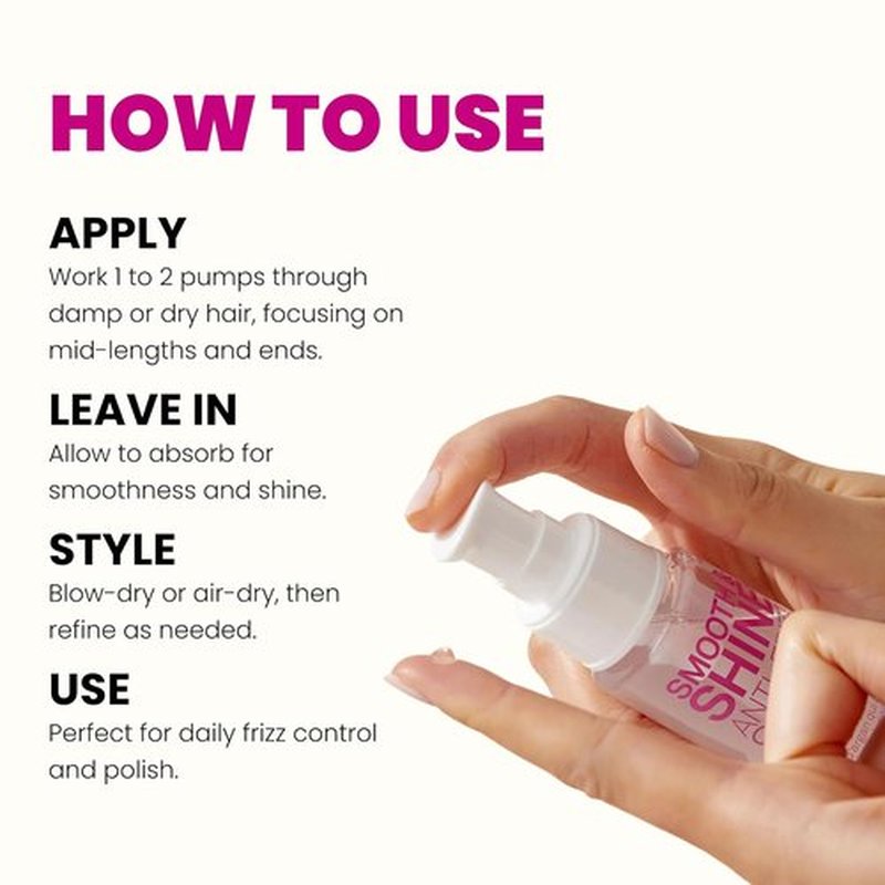 ELEVEN AUSTRALIA Smooth & Shine Anti-Frizz Serum - Lightweight Formula for Taming Frizzy Hair - 2 fl oz