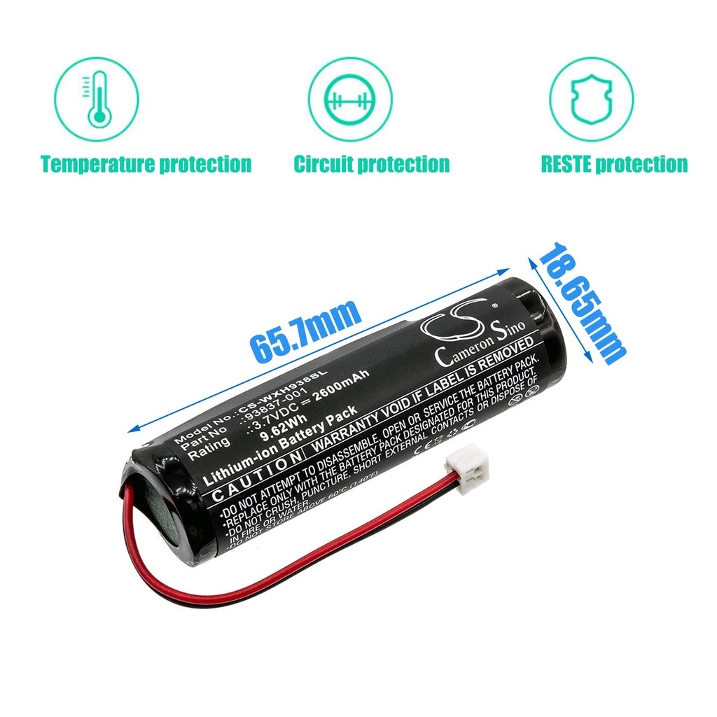3.7V 2600mAh Replacement Battery for Wahl Magic Clip Machine Senior, Senior Cordless, Sterling 4, Designer, Super Taper Cordless, Beretto Black Stealth, Legend, Part No. 93837-001 93837-200
