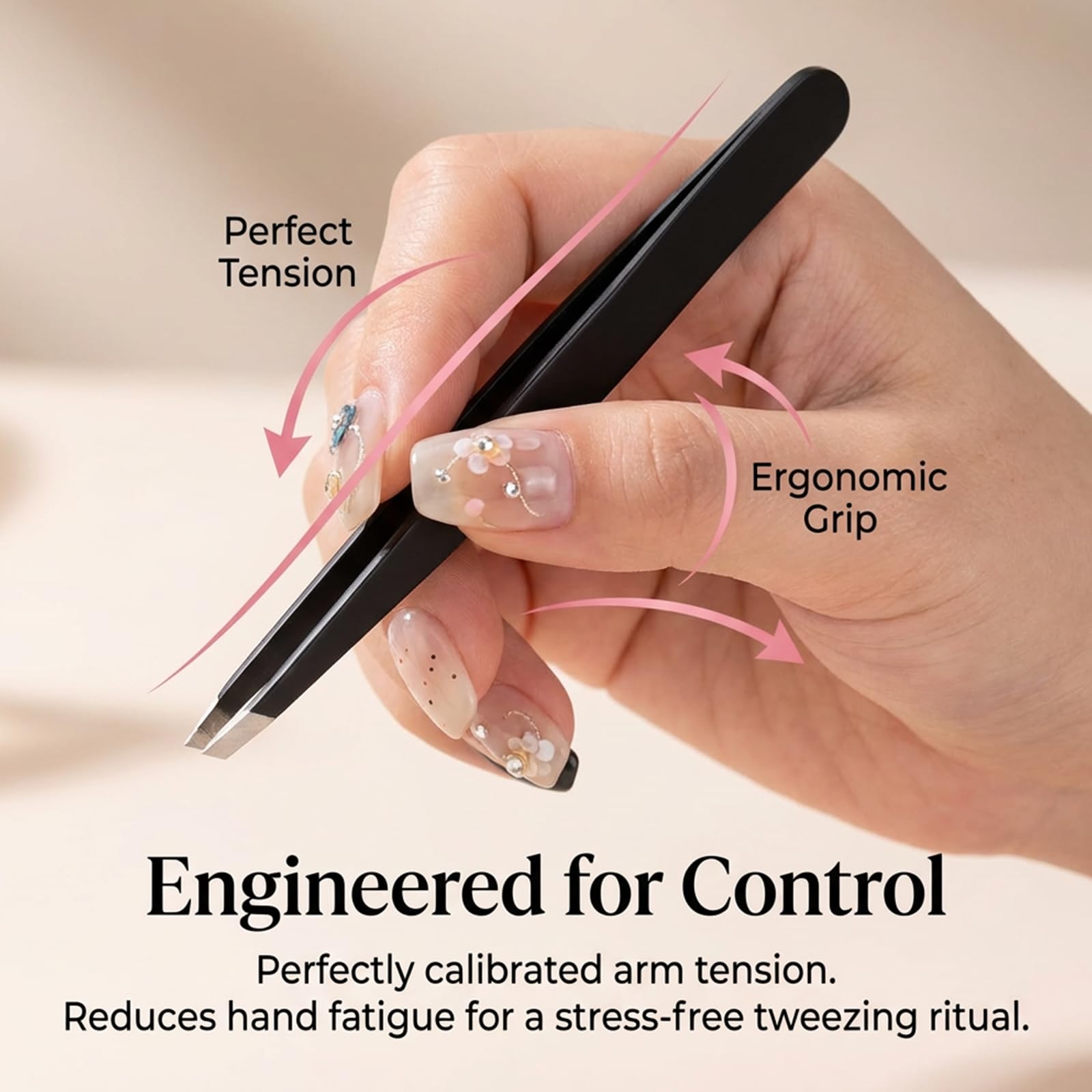 4Pcs Eyebrow Tweezer Mini Tweezer Set for Women Men Black Stainless Steel Precision Tweezers for Facial Hairs Ingrown Hair Removal