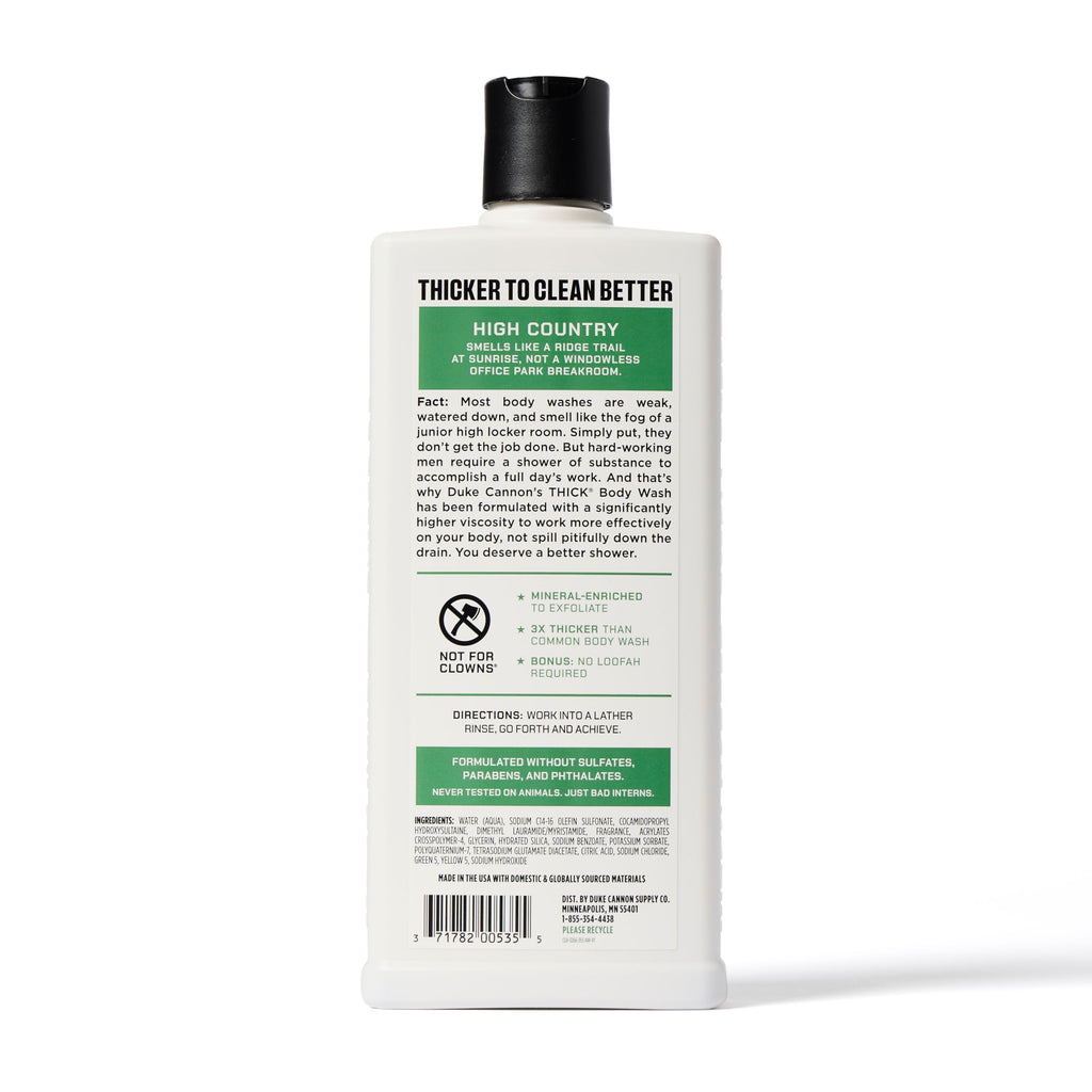 Duke Cannon High Country Big Brick of Soap & THICK High Viscosity Body Wash | Birchwood & Tonka Scent | 10oz Triple-Milled Soap Bar & 18oz Extra-Thick Body Wash (2 Pack Bundle)