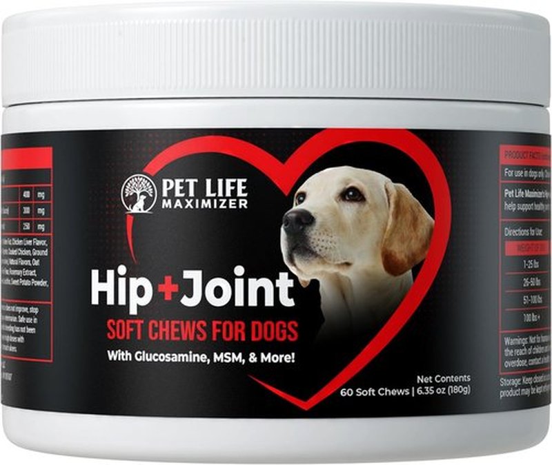 3-in-1 Advanced Dog Hip & Joint Supplement - Tasty Soft Chews with Glucosamine & MSM for All Breeds - Chicken Flavor