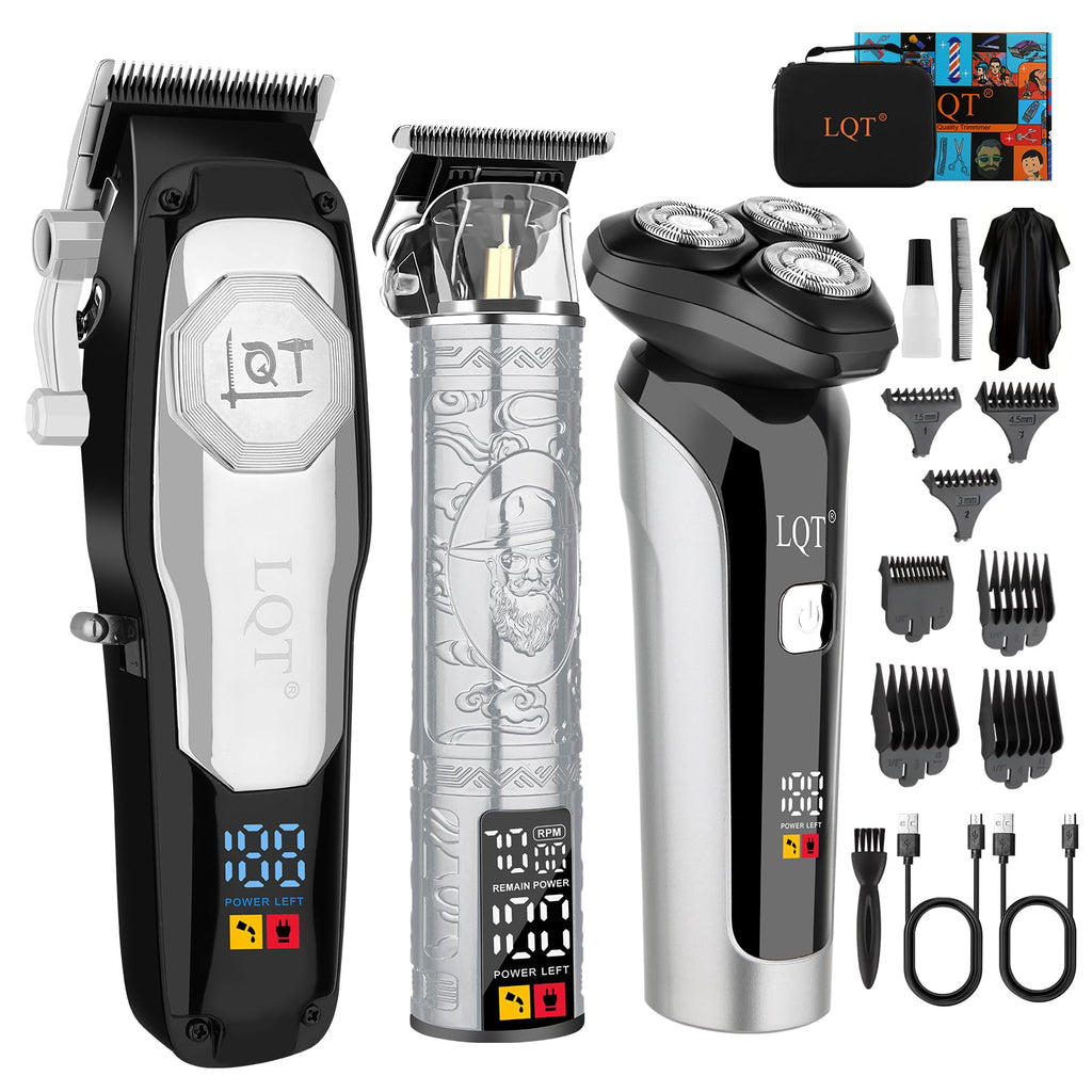 LQT Hair Clipper Kit for Men Grooming Set with Precision Hair Clippers, Detail Trimmer, Shaver, and Travel Case - Hair Cutting Kit for All Hair Types, Home & Professional Use