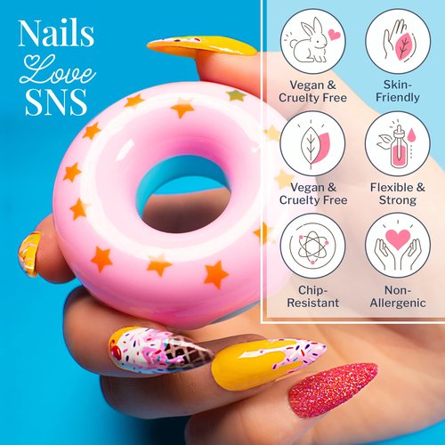 SNS Nail Dip Powder, Color Dipping Powder - Pink League Chew (Pink), CS011 - Long-Lasting Nail Color Lasts 14 Days – Low-Odor & No UV Lamp Needed - 1 oz
