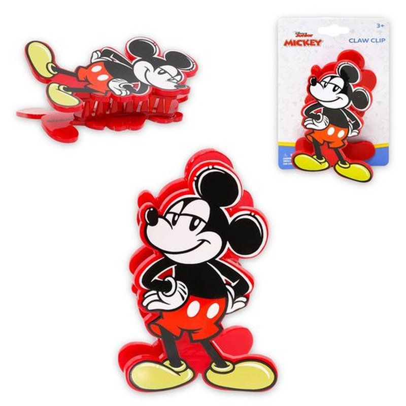 Mickey Mouse Hair Accessories Set - Paddle Brush Detangler, Claw Clip & Stickers for Kids | Fun & Stylish
