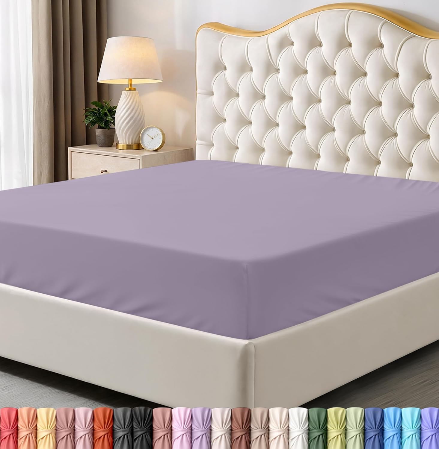 Utopia Bedding Twin Fitted Sheet - Soft Microfiber - Deep Pocket - Shrinkage & Fade Resistant | Lavender