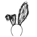 Huachi Bunny Ears Headband Black Lace Bunny Costume Sexy Bunny Ear for Women Party Cosplay Halloween Hair Accessories