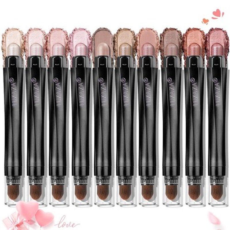 Skiennix Eyeshadow Stick - Shimmering Champagne Pink Metallic Cream Pencil | 10PCS Waterproof & Smudge-Proof