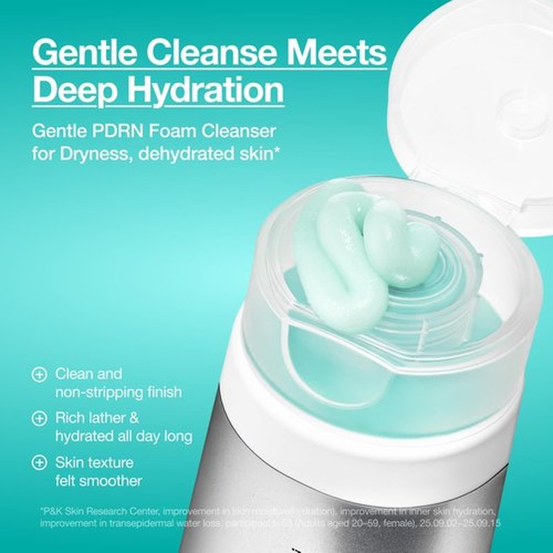 ANUA PDRN Hyaluronic Acid Moisturizing Cleansing Foam, Hydrating Facial Cleanser for Dry Skin, Daily Gentle Face Wash with Salmon DNA, Balancing & Pore Care, Korean Skincare (5.07 fl oz)