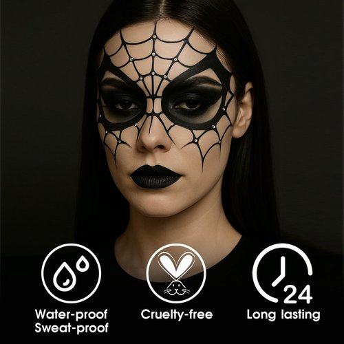 BADCOLOR 3PCS Black Face Body Paint Stick Set for Adults, Non-Toxic Hypoallergenic Eye Black Sticks for Halloween Baseball, Softball, Football, Lacrosse, Soccer, Hockey