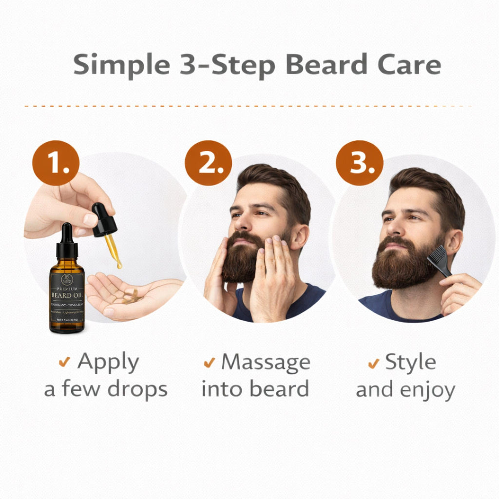 Satori Sea Beard Oil Variety Pack for Men - 3 Pack (Bourbon Vanilla, Mahogany Tonka Bean, Bergamot Sage) - Premium Beard Oil for Men - Moisturizing & Conditioning Beard Care -1 oz Bottles