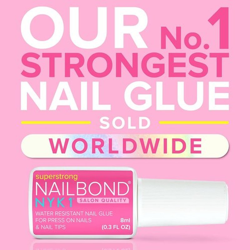 NYK1 NailBond - Super Strong Nail Glue for Press On Nails & Acrylics | Long Lasting, Mess-Free 8ml