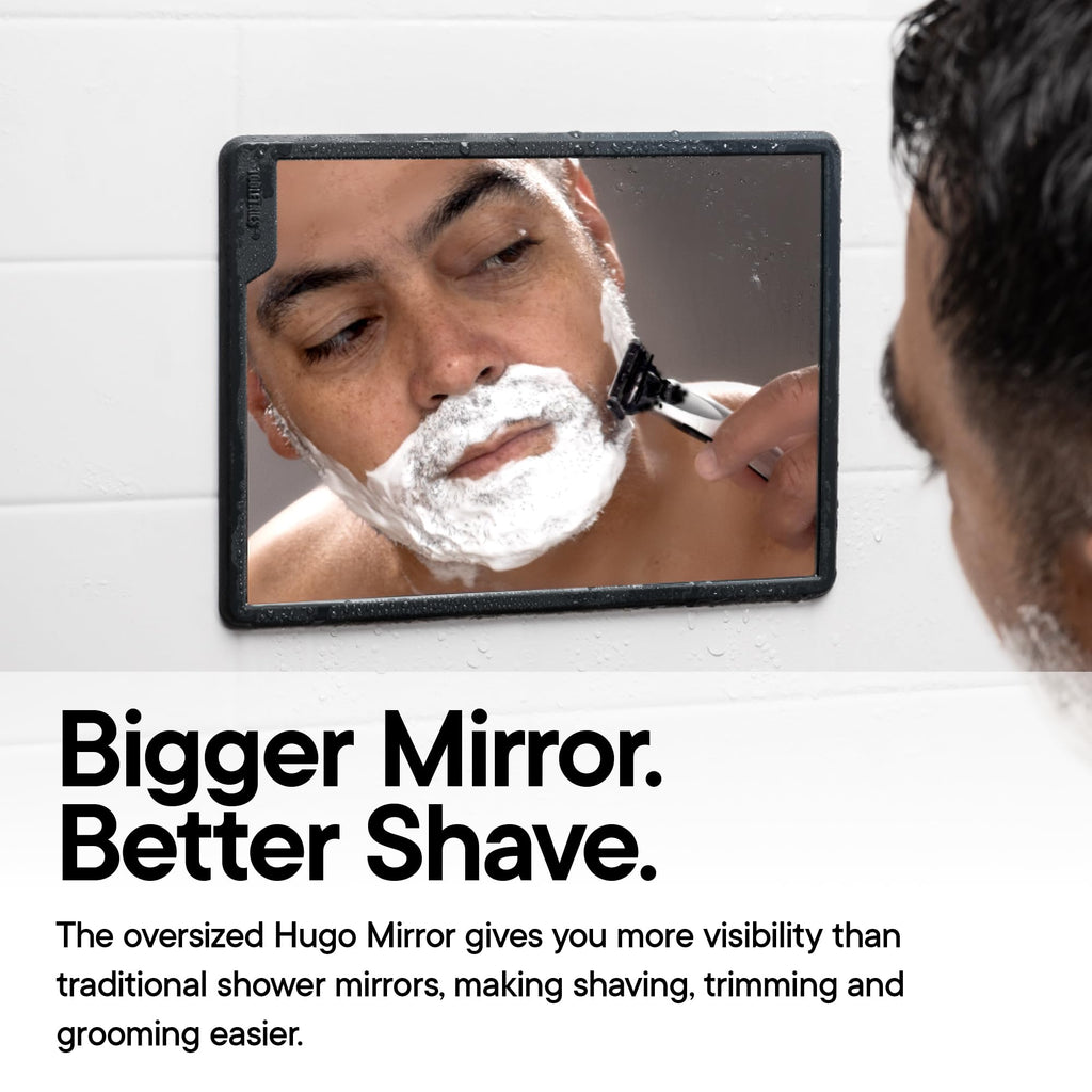 TOOLETRIES Hugo Maxi Large Shower Mirror for Shaving – Charcoal
