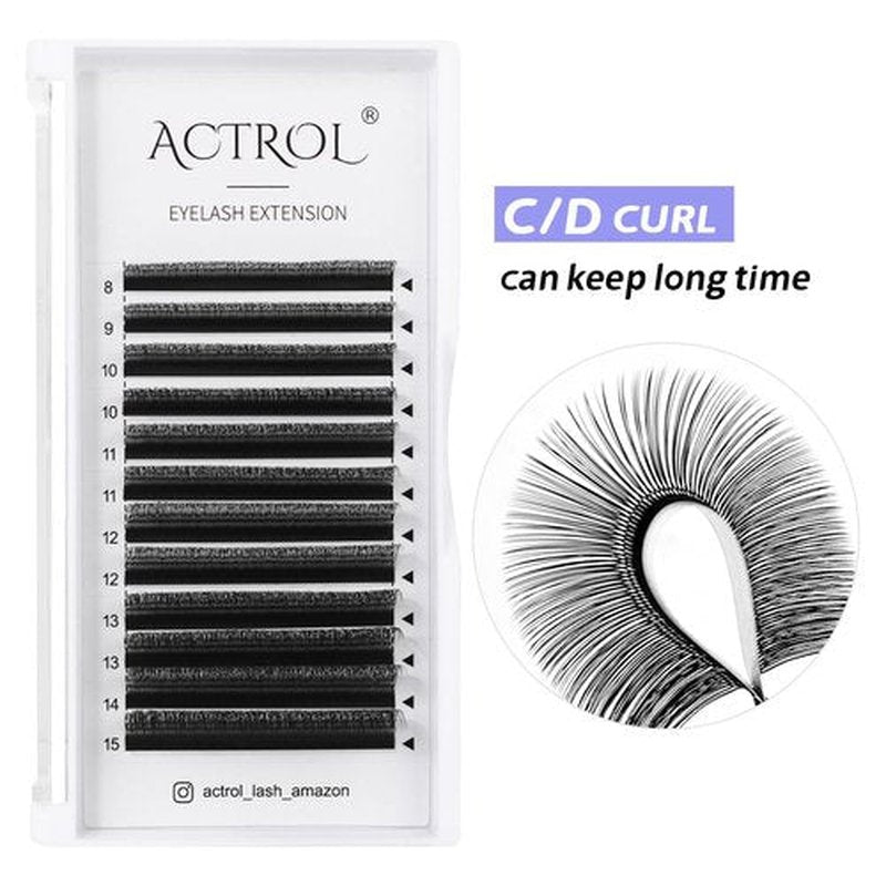 ACTROL U Lashes Extensions Black 0.07mm C Curl 8-15mm Mix 4D Volume Individual Professional UU Eyelashes Extension U Shaped Easy Fan Lashes