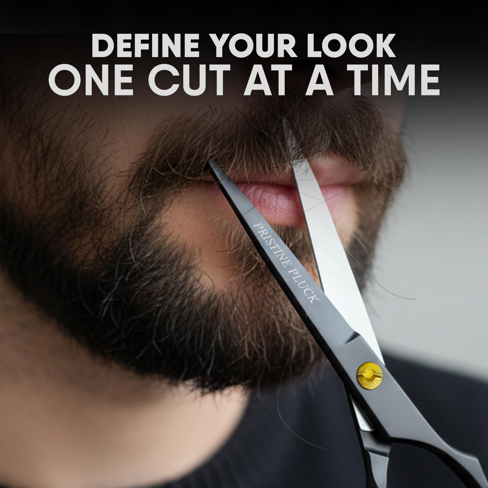 5” Beard & Mustache Scissors for Men – German Stainless Steel Precision Trimming Shears with Tweezers, Mustache Comb, Beard Comb & Travel Pouch for Facial Hair Grooming Kit