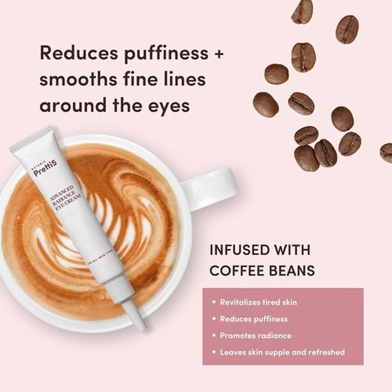 Pretti5 Advanced Radiance Eye Cream - Reduces Puffiness & Dark Circles | Vegan, 12g