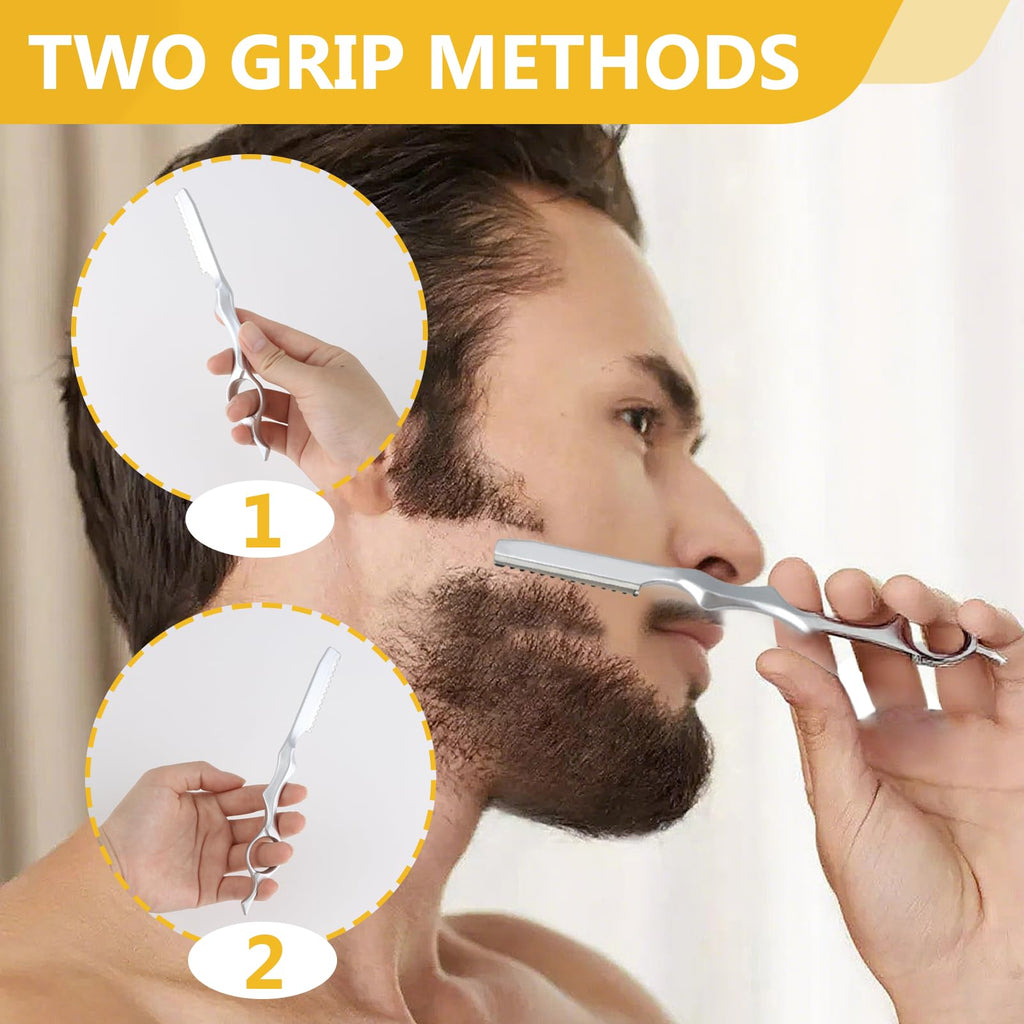 OMASUNB 11pcs Hair Razors, Professional Styling Razor with 10pcs Replacement Stainless Steel Blades, Hair Cutting Razor for Barbers, Salon Stylists & Home Hair Trimming