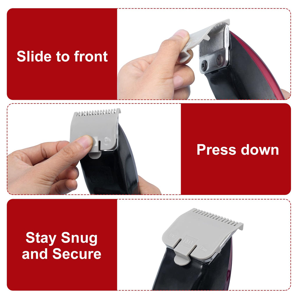 DC,CLISENCE 2pcs Hair Clipper Guards, Attachment Number #1/2-1/16''(1.5mm), Nylon Guards for Clippers, Clipper Attachments Replacement for Cutting Hairstyles Sideburns Beards - Gray