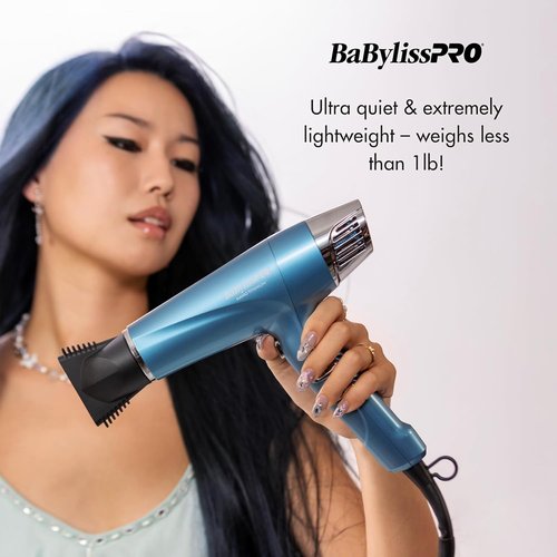 BabylissPRO Nano Titanium Hair Dryer - 1875-Watt Professional Blow Dryer | Lightweight & Ionic Technology for Faster, Frizz-Free Drying