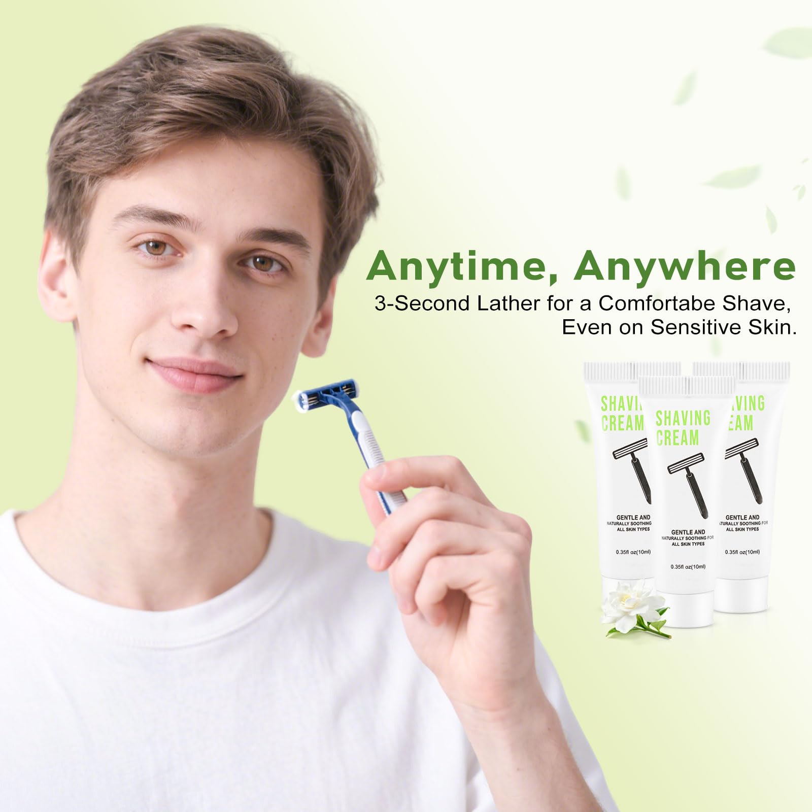 300 Shaving Cream Bulk Travel 10ml/0.35fl oz,Disposable Shaving Cream in Bulk Travel Shave Cream for Hotel Homeless,White Tea
