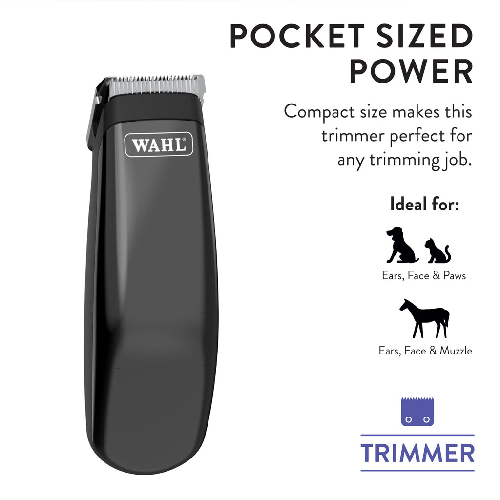 Wahl Professional Animal Super Pocket Pro Pet, Dog, & Cat Trimmer & Grooming Kit - Black Chrome