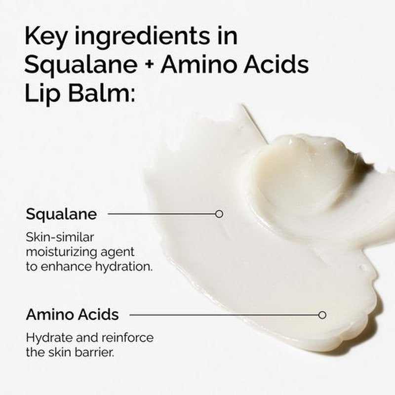 The Ordinary Squalane + Amino Acids Hydrating Lip Balm, for Lips, Elbows, and Cuticles, 0.5 Fl Oz