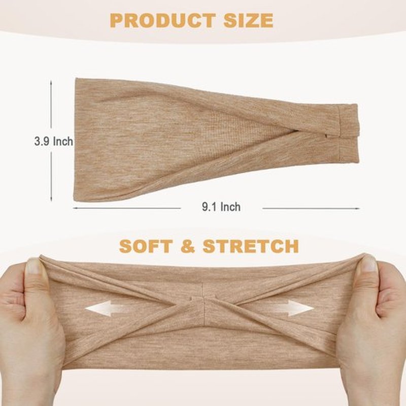 IMYORT 6 Pack Wide Headbands for Women - No Slip Hair Bands for Sports Yoga Workout Running Daily Use, Soft Stretchy Elastic Sweat Wicking Head Wraps Hair Accessories