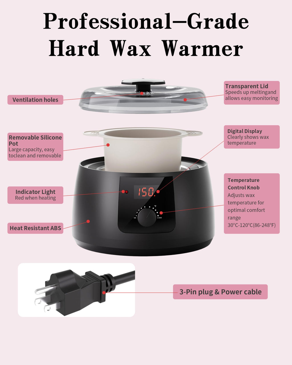 Waxing Kit for Women, Wax Warmer for Hair Removal 9988