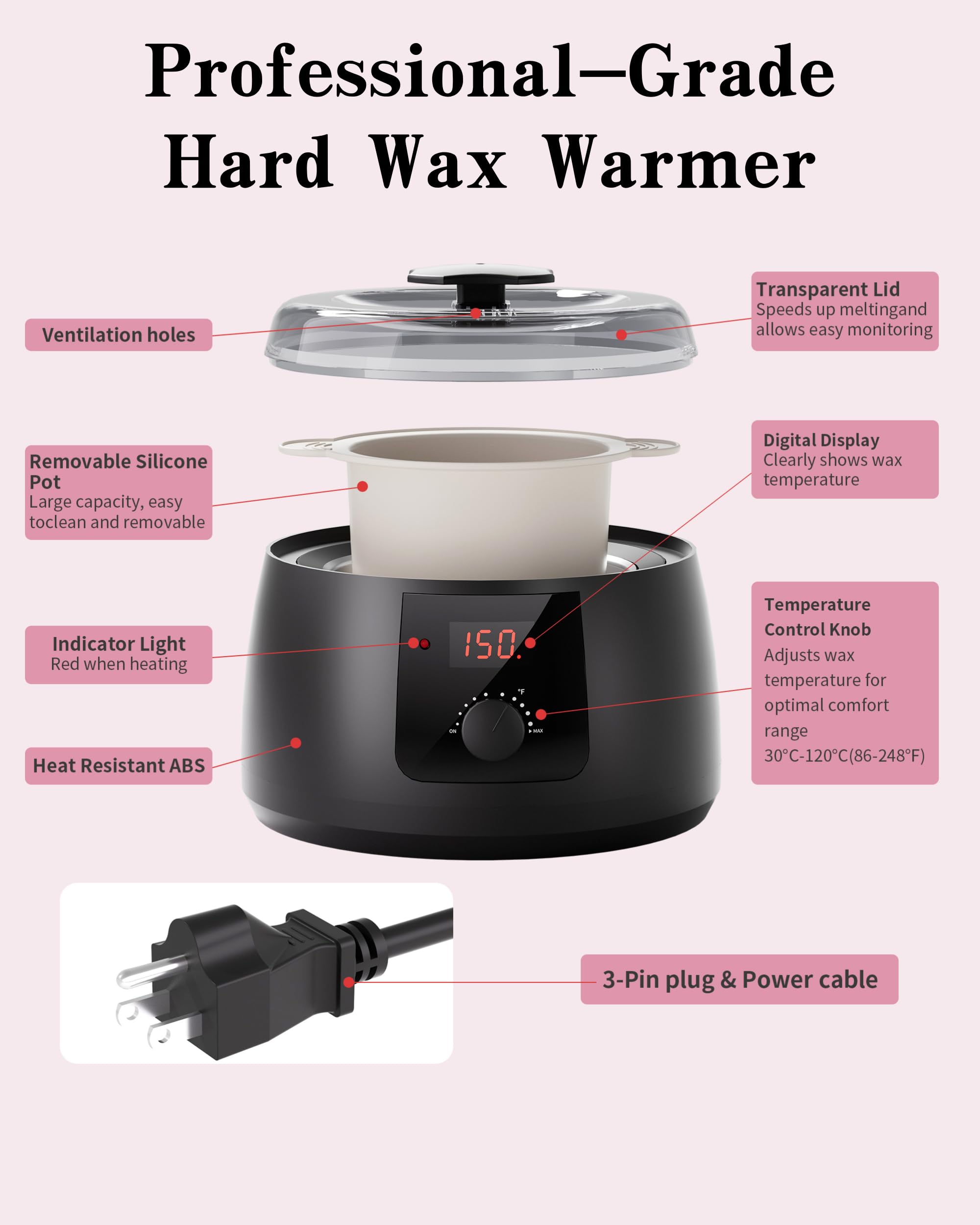 Waxing Kit for Women, Wax Warmer for Hair Removal 9988