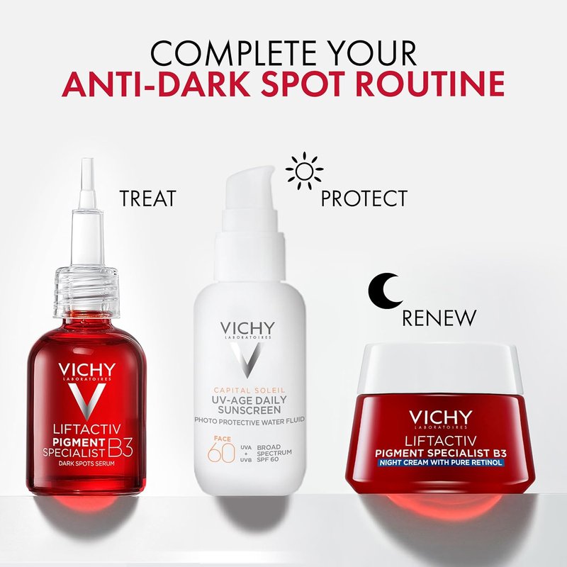 Vichy LiftActiv B3 Serum - 5% Niacinamide & Glycolic Acid for Dark Spot Fading | Alcohol-Free, 1 oz