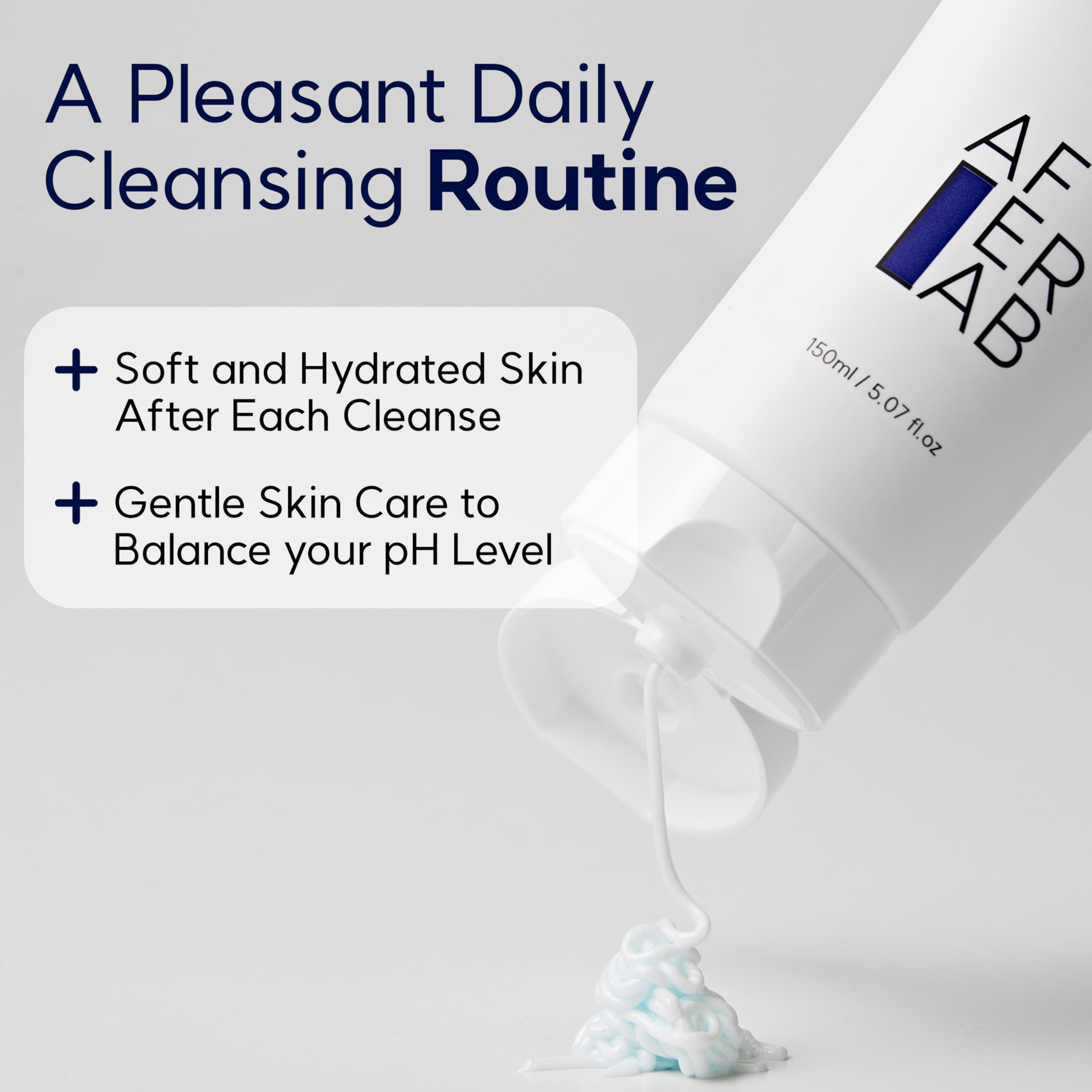 AFTERLAB Hydrating Foam Cleanser pH 5.5 with Azulene, Mild Acidic Facial Cleanser for Sensitive & Breakout-Prone Skin, Gentle Daily Face Wash for Men & Women, 5.07 fl oz