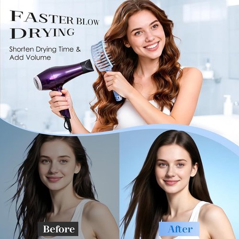 Skiennix Professional Curved Vent Hair Brush - Faster Blow Drying & Detangling for All Hair Types | Ideal Gift for Her