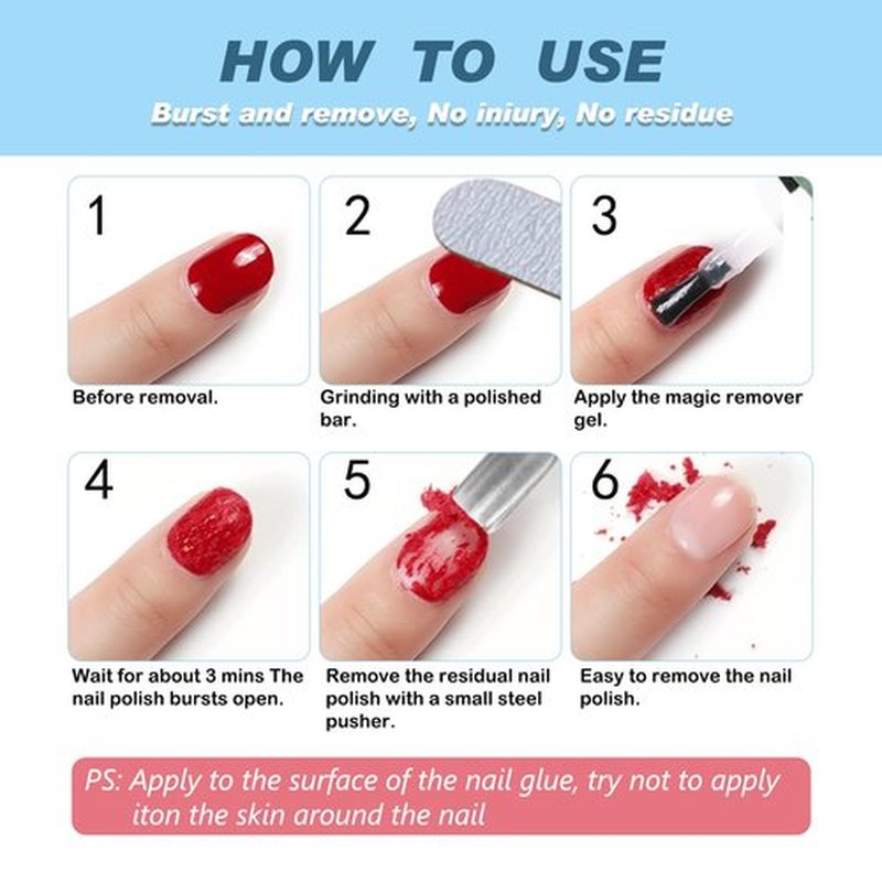 Gel Polish Remover for Nails (3pack), Easy & Quick Soak Off Gel Polish Remover in 3-5 Minutes, No Damage to Nails, for Salon & Home Use