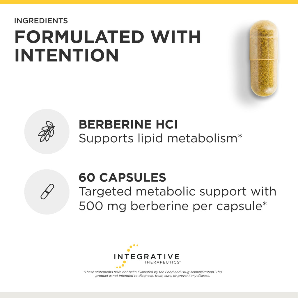 Integrative Therapeutics Berberine 1500mg - Supports Metabolic Health & Cellular Energy Metabolism - Third-Party Tested - Practitioner-Trusted Quality - Dairy-Free & Gluten-Free - 60 Capsules