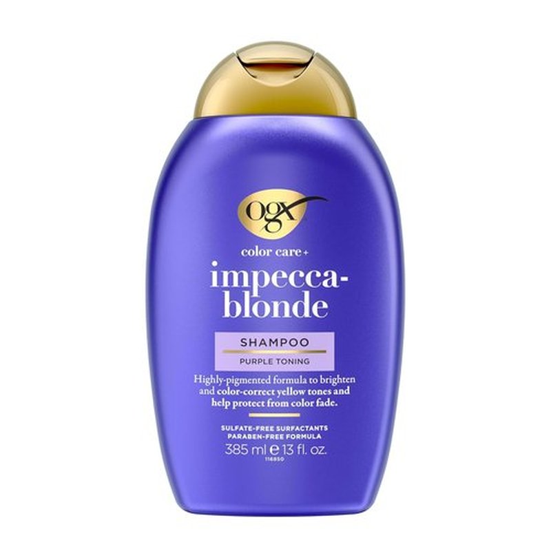 OGX Color Care - Impecca-Blonde Purple Shampoo | Highly Pigmented Toning for Blonde & Silver Hair, 13 fl. oz