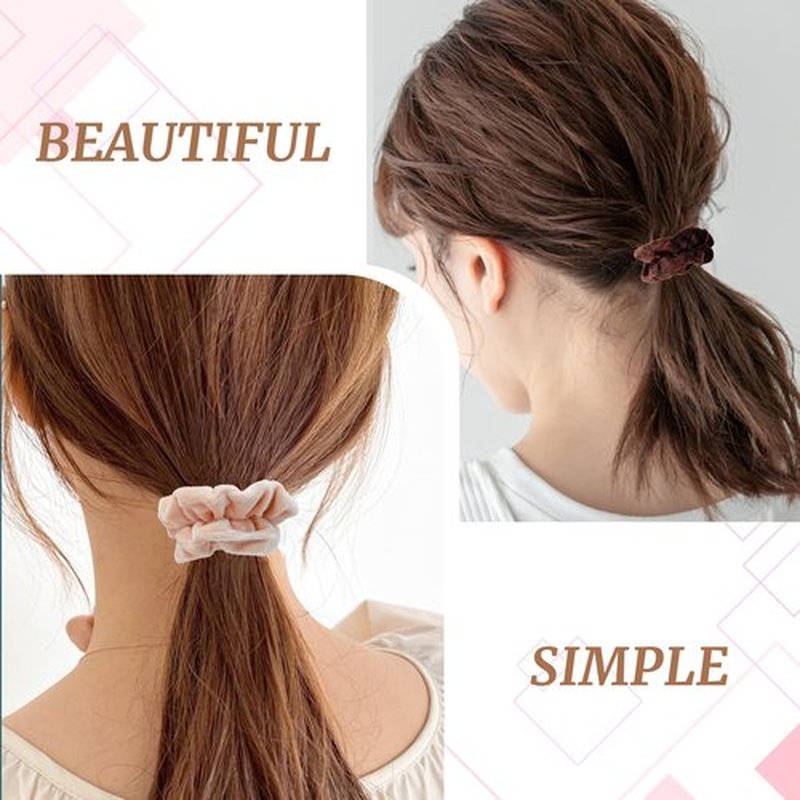 Mirlern 18-Piece Small Velvet Scrunchies for Women and Girls, Elastic Mini Thin Hair Ties for Thick and Thin Hair, Soft Ponytail Holders Hair Accessories Ropes (Coffee)