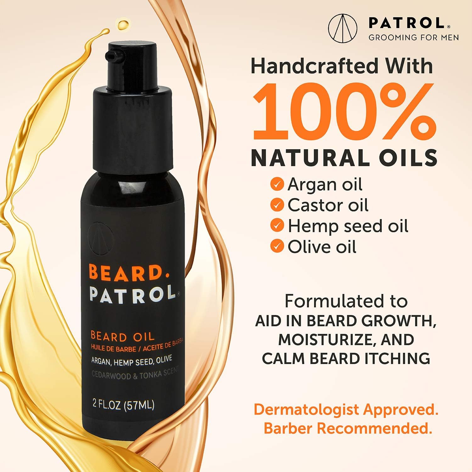Bump Patrol Beard Patrol Beard Oil for Men – Natural Grooming Serum and Mustache Conditioner, Softens, Smooths and Strengthens Growth, Cedarwood and Tonka