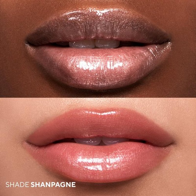 Shades By Shan Lip Gloss, High Shine Non-Sticky Formula, Anti-Aging with Squalane and Vitamin E, Pink (Shanpagne, Full Size)