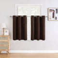 ChrisDowa Small Window Curtains - Grommet Thermal Insulated Room Darkening Panels (Brown, 42 x 36 Inch)