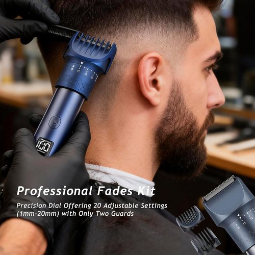 Skiennix Beard Trimmer Set - 3-in-1 Professional Shaving Kit with Foil Shaver & Nose Trimmer | IPX7 Waterproof, 20 Adjustable Settings