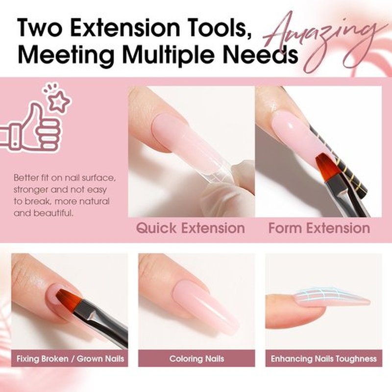 ROSALIND Christmas Poly Nail Gel Set, 8 Colors Mini Clear Neutral Poly Extension Gel Set, Nude Pink Builder Extension Kit for Nail Art Design Easy DIY Gift for Women